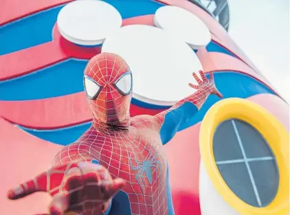  ?? COURTESY OF DISNEY CRUISE LINE ?? Marvel superhero characters, like Spider-Man and Thor, will be central to Disney Cruise Line’s Marvel Day at Sea planned for fall 2017.