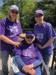  ?? SUBMITTED PHOTO ?? Cancer survivors and Relay For Life participan­ts Stacey DeMichele (left) and Cindi Weiss (right) with their mother, Betty Weiss. Stacey is an event organizer, and Cindi is this year’s survivor speaker.