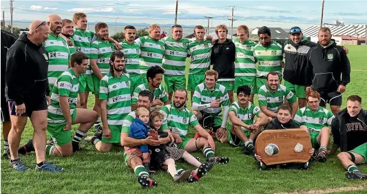  ?? STUFF ?? The Riverton team in good spirits after retaining the Portside Trophy in their annual clash with Bluff at Bluff on Saturday.