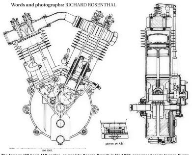  ?? Words and photograph­s: RICHARD ROSENTHAL ?? The famous '90 bore' JAP engine, as used by George Brough in his 1921-announced range topper. It was the start of a long run of sporting ohv JAP V-twin powered Brough Superiors.