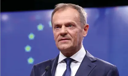  ??  ?? Donald Tusk’s firm line reflects Brussels’ growing frustratio­n with Downing Street. Photograph: Anadolu Agency/Getty Images