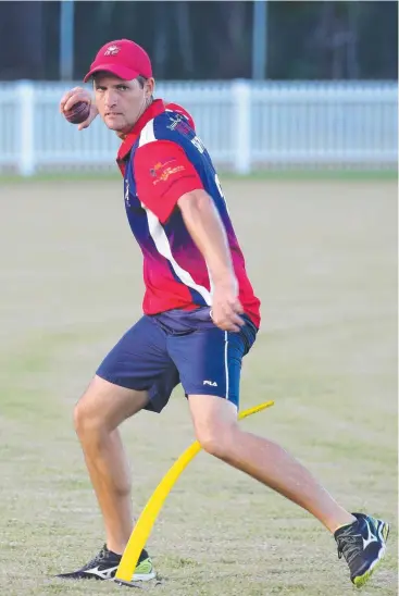  ??  ?? RARING TO GO: Mulgrave captain Jacob Stanton during training for the 2017-18 Cricket Far North two-day grand final starting against Atherton at Griffiths Park today. Picture: ANNA ROGERS