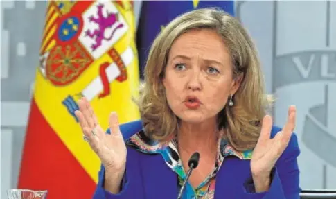  ?? JAIME GARCÍA ?? La ministra de Economía, Nadia Calviño, en una comparecen­cia reciente en La Moncloa