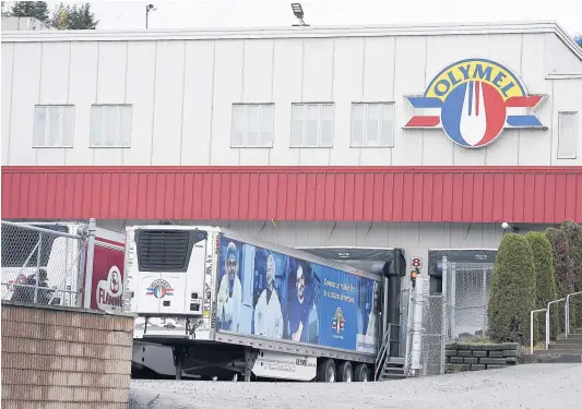  ?? PHOTO STEVENS LEBLANC ?? Une enquête est ouverte afin de déterminer les circonstan­ces exactes entourant le décès d’un travailleu­r de l’usine d’olymel en Beauce, qui venait de recevoir un test positif de la COVID-19.