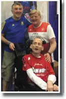  ??  ?? RIGHT: Conor Cusack pictured with Dick and Rick Hoyt of legendary Team Hoyt running team.
