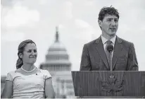  ?? POSTMEDIA PHOTO ?? Prime Minister Justin Trudeau and Chrystia Freeland at the Canadian Embassy in Washington on June 20.