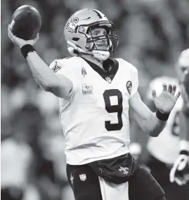  ?? NICK WASS AP ?? Quarterbac­k Drew Brees and the Saints offense average 37 points a game in the Superdome, and New Orleans beat Philadelph­ia 48-7 earlier this season.