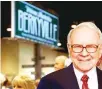  ?? — Reuters ?? A photo of Berkshire Hathaway CEO Warren Buffett is seen at the shareholde­r shopping day in Omaha, Nebraska.
