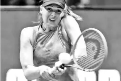  ??  ?? Maria Sharapova has withdrawn from next month’s Miami Open after undergoing shoulder surgery. - AFP photo