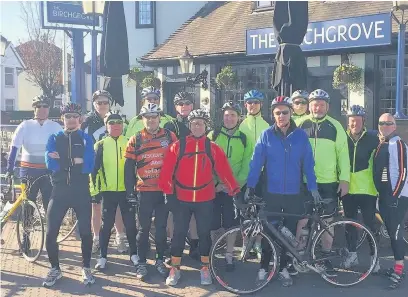  ??  ?? ■ The Old Farts Cycling Club has been raising money for good causes after taking up cycling four months ago