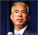  ?? RICH PEDRONCELL­I — THE ASSOCIATED PRESS, FILE ?? California Attorney General Rob Bonta is among those pushing the Legislatur­e to pass a bill restrictin­g the use of concealed weapons in the state.
