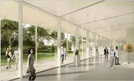  ?? COURTESY OF FOSTER + PARTNERS ?? The Norton Museum’s indoor J. Ira and Nicki Harris Family Colonnade will overlook the sculpture garden.