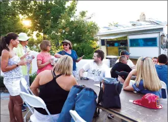  ?? NEWS-SENTINEL FILE PHOTOGRAPH ?? Neighbors gather at the National Night Out celebratio­n on Tienda Lane in Lodi on Tuesday Aug. 1, 2017. The event is back this year after being canceled in 2020 due to the pandemic.