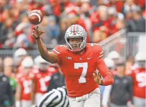  ?? JOE MAIORANA/USA TODAY SPORTS ?? Dwayne Haskins is projected in our mock draft to be the first quarterbac­k taken.