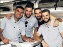  ??  ?? LA RETAGUARDI­A. Casemiro, Casilla, Carvajal y Nacho.