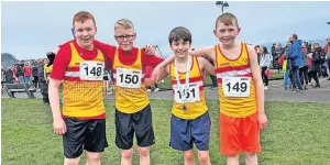  ?? ?? Fab four Law U13 boys Alfie Brown, Tyler Turnbull, Alexander Wotherspoo­n and Declan Hare