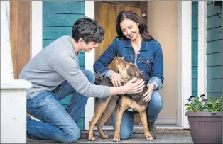  ?? AP PHOTO ?? This image released by Sony Pictures shows Jonah Hauer King, left, and Ashley Judd, with dog Shelby, portraying Bella, in a scene from Columbia Pictures’ “A Dog’s Way Home’.