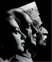  ??  ?? (Above) Three generation­s of singers: Pandit Krishna Rao Pandit (from right), Pandit Laxman Krishnarao Pandit and Meeta Pandit.