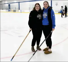  ?? HERALD PHOTO BY JUSTIN SEWARD ?? Jaylin Maclean and Kailey Piercey will be experienci­ng their first Alberta Winter Games as coaches on two different teams this weekend.