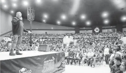  ?? FOTOS: LEÓN ALVARADO ?? Juan Esteban Marroquín Santos compartió su mensaje a más de 3 mil asistentes