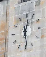  ??  ?? Some of the city centre clocks showing the wrong time