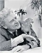  ??  ?? Seely (with his parrot, Henry, who expressed firm views about guests): his patrician manners and hints of hush-hush wartime work for Winston Churchill marked him out from others in the thrusting ‘Mad Men’ era of advertisin­g