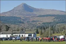  ?? 01_B12footbal­l08 ?? More people are out and about like this crowd attending a football match on Arran last weekend.