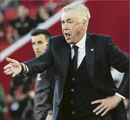  ?? FOTO: EFE ?? Ancelotti no quiere repetir los errores de la temporada pasada cuando el Real Madrid cayó 4-0 en Manchester