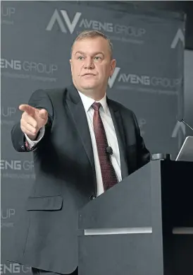  ?? Picture: MARTIN RHODES ?? ‘I AM NOT A POLITICIAN’: Aveng CEO Kobus Verster refuses to speculate on political instabilit­y being a cause of a possible downgrade