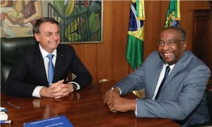  ?? Photograph: Marcos Correa/Brazilian Presidency/AFP/Getty Images ?? Jair Bolsonaro and Carlos Decotelli in Brasília, Brazil, on 26 June.