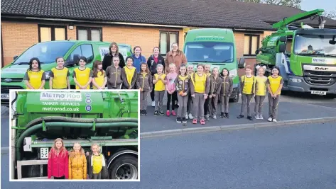  ??  ?? Learning The girls had great fun learning about the equipment used and got to see inside a drain via the CCTV camera and the crawler cam