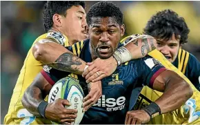  ?? PHOTOSPORT ?? Highlander­s wing Waisake Naholo needs to improve to claim an All Blacks World Cup jersey.