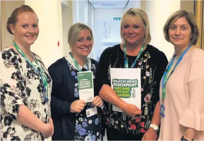  ??  ?? ●●The new Community Cancer Service team, from left, Susanne Holt, Jade Hughes, Jane Harris and Tricia Dodgson