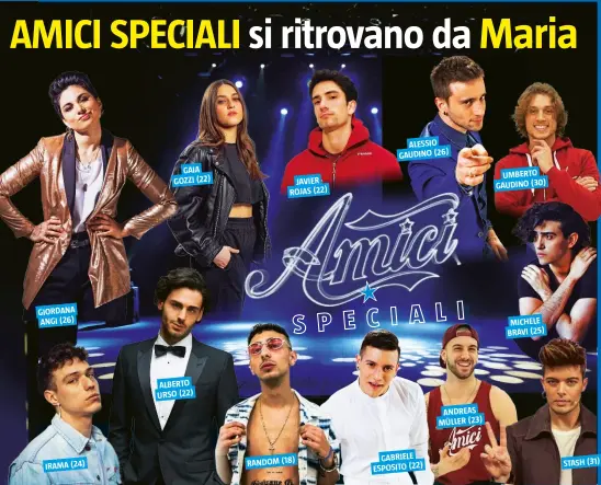  ??  ?? GIORDANA ANGI (26)
IRAMA (24)
GAIA GOZZI (22)
ALBERTO URSO (22)
JAVIER ROJAS (22)
RANDOM (18)
ALESSIO GAUDINO (26)
GABRIELE ESPOSITO (22)
ANDREAS MÜLLER (23)
UMBERTO GAUDINO (30)
MICHELE BRAVI (25)
STASH (31)