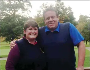  ??  ?? Congratula­tions to Coollattin Golf Club’s lady vice-captain Sinead Byrne and her playing partner Graham Larkin on winning the Club Mixed Matchplay 2018.