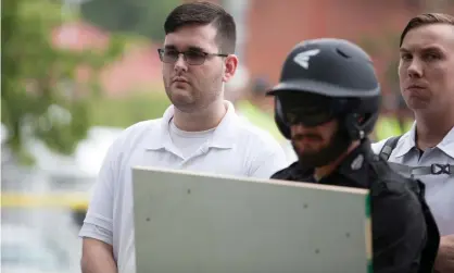  ??  ?? James Alex Fields Jr is seen attending in Unite the Right rally before his arrest in Charlottes­ville, Virginia, on 12 August 2017. Photograph: Stringer/Reuters