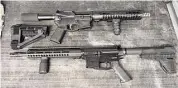  ?? Gov. Ned Lamont's office ?? Two examples of rimfire rifles that were designed to evade Connecticu­t's ban on military-style weapons, according to State Police.