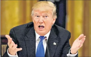  ?? AP PHOTO ?? U.S. President Donald Trump speaks in the East Room of the White House in Washington, Wednesday.