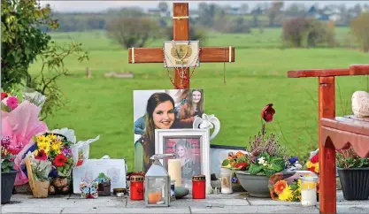  ?? ?? BRUTAL: Photos of Ashling on the Grand Canal path where she was murdered as she went out for a run