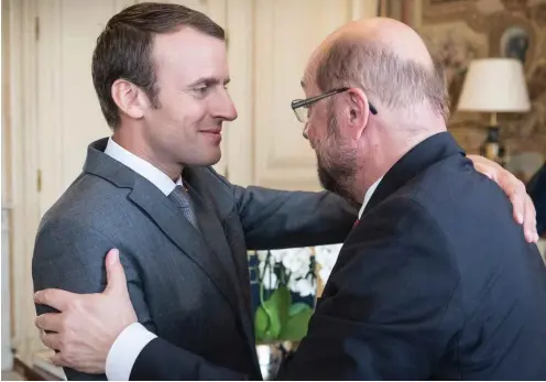  ?? Foto: dpa/POOL Stern/Maurice Weiss ?? Macron hat geschafft, wovon Schulz noch weit entfernt ist.