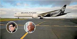  ??  ?? Air New Zealand gives lobby group the New Zealand China Council travel funding to fly regularly to China. Inset: Dame Jenny Shipley is on the New Zealand China Council executive board; Sir Don Mckinnon has described the past few weeks as ‘‘rough and tumble’’ for the New Zealand-China relationsh­ip.