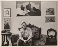  ??  ?? Arnold Newman (1918-2006), Milton Avery, 1944. Gelatin silver print, image and sheet: 7⁄ x 9⁄ in., mount:16⁄ x 14 in. Philadelph­ia Museum of Art: Gift of R. Sturgis and Marion B. F. Ingersoll, 1945.