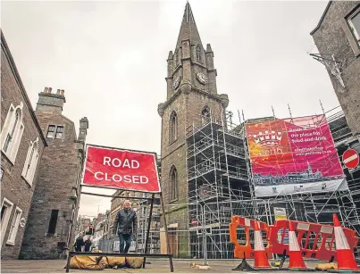  ?? Picture: Steve MacDougall. ?? The road has been closed while work is carried out on St Paul’s Church.