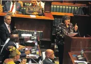  ?? Picture: COURTNEY AFRICA ?? GRILLED: Minister of Public Enterprise­s Lynne Brown delivered her budget speech last week.