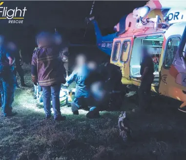  ?? Picture: RACQ LifeFlight ?? INJURED: A woman in her 40s was taken to hospital on Wednesday night after a serious collision in the Lockyer Valley.