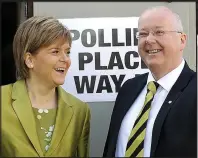  ??  ?? Bullish: Miss Sturgeon and Mr Murrell yesterday