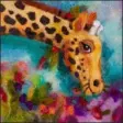  ?? COURTESY RACHEL BENSON ?? Rachel Benson shows it’s possible to make a twodimensi­onal painting using felting techniques, like this whimsical giraffe eating flowers.