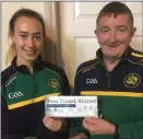  ??  ?? Pappy Frawley presents Aoife Keddy with her ticket.