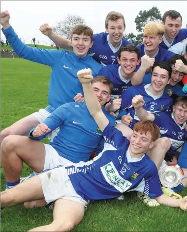  ??  ?? The St Mary’s players celebrate their Minor Championsh­ip success. Picture: Paul Connor