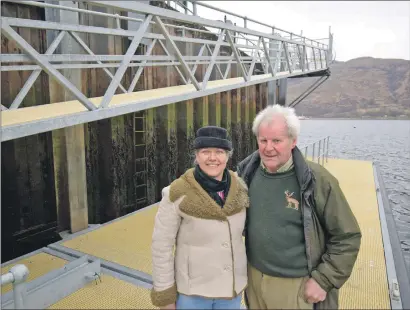  ?? Picture: Iain Ferguson, The Write Image ?? Sarah and James Kennedy on the pontoons which are ready to receive cruise ship passengers.